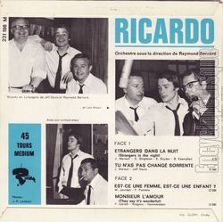 [Pochette de trangers dans la nuit (RICARDO) - verso]