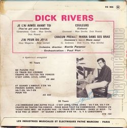 [Pochette de Je l’ai aime avant toi (Dick RIVERS) - verso]