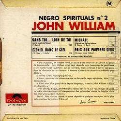 [Pochette de Negro spirituals n 2 (John WILLIAM) - verso]