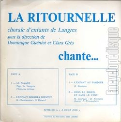 [Pochette de La pavane (La RITOURNELLE (Langres)) - verso]