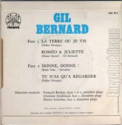 [Pochette de La terre o je vis (Gil BERNARD) - verso]