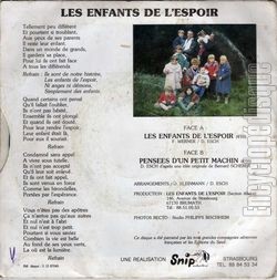 [Pochette de Les enfants de l’espoir (TRIUMVIRUS) - verso]