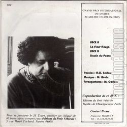 [Pochette de Chants de solitudes (Morice BNIN) - verso]