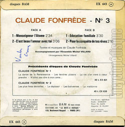 [Pochette de Monseigneur l’atome (Claude FONFRDE) - verso]