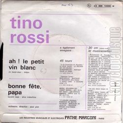 [Pochette de Ah ! Le petit vin blanc (Tino ROSSI) - verso]