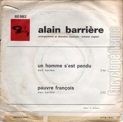 [Pochette de Un homme s’est pendu (Alain BARRIRE) - verso]