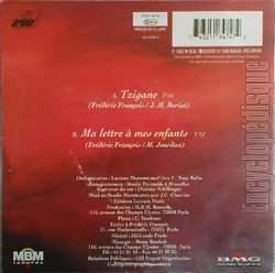 [Pochette de Tzigane (Frdric FRANOIS) - verso]