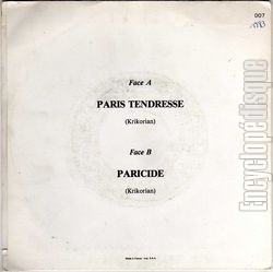 [Pochette de Paris tendresse (Michel KRICORIAN) - verso]