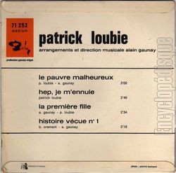 [Pochette de Le pauvre malheureux (Patrick LOUBI) - verso]