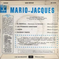 [Pochette de Blumendal (Mario JACQUES) - verso]