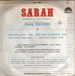 [Pochette de Loving you (SARAH) - verso]