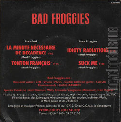 [Pochette de Spcial musique d’imbciles (BAD FROGGIES) - verso]