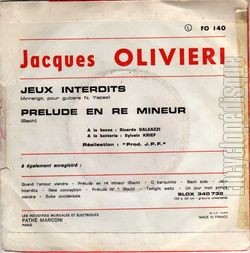 [Pochette de Jeux interdits (Jacques OLIVIERI) - verso]