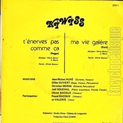 [Pochette de T’nerves pas comme a (KIWISS) - verso]