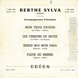 [Pochette de Mon vieux pataud (Berthe SYLVA) - verso]