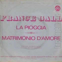 [Pochette de La pioggia (France GALL) - verso]