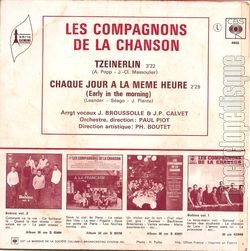 [Pochette de Tzeinerlin (Les COMPAGNONS DE LA CHANSON) - verso]