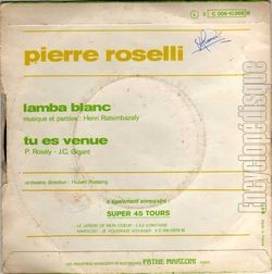 [Pochette de Lamba blanc (Pierre ROSELLI) - verso]