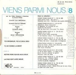 [Pochette de Viens parmi nous n8 (Les PETITS CHANTEURS DE L’ILE-DE-FRANCE) - verso]