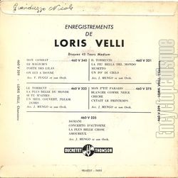 [Pochette de Soudain une valle (Loris VELLI) - verso]