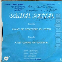 [Pochette de Avant de descendre en enfer (Daniel PESTEL) - verso]