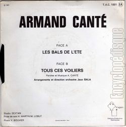 [Pochette de Les bals de l’t (Armand CANT) - verso]