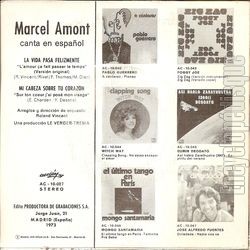 [Pochette de La vida pasa felizmente (Marcel AMONT) - verso]