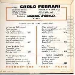 [Pochette de Un grand amour (Carlo FERRARI) - verso]