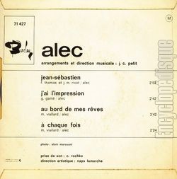 [Pochette de Jean-Sbastien (ALEC) - verso]