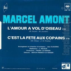 [Pochette de L’amour  vol d’oiseau (Marcel AMONT) - verso]