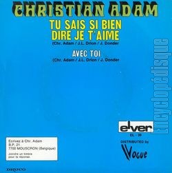 [Pochette de Tu sais si bien dire je t’aime (Christian ADAM) - verso]