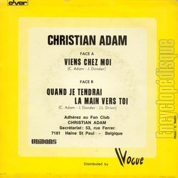 [Pochette de Viens chez moi (Christian ADAM) - verso]