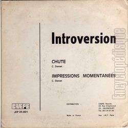 [Pochette de Chute (INTROVERSION) - verso]