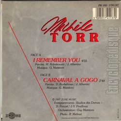 [Pochette de I remember you (Michle TORR) - verso]