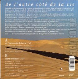 [Pochette de De l’autre ct de la vie (Alain TURBAN) - verso]