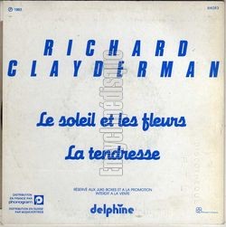 [Pochette de La tendresse (Richard CLAYDERMAN) - verso]