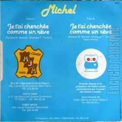 [Pochette de Je t’ai cherche comme un rve (MICHEL (2)) - verso]