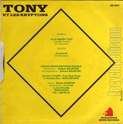 [Pochette de Je m’appelle Tony (Tendre poulet) (TONY (2)) - verso]