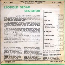 [Pochette de Lopold Sdar Senghor (POTES D’AUJOURD’HUI) - verso]