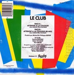 [Pochette de Attentat  la couleur (Le CLUB) - verso]