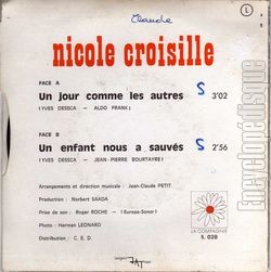 [Pochette de Un jour comme les autres (Nicole CROISILLE) - verso]