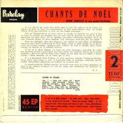 [Pochette de N 2 : Chants de Noel (Eddie BARCLAY) - verso]