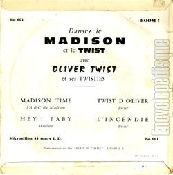 [Pochette de Dansez le madison (Oliver TWIST et ses TWISTIES) - verso]