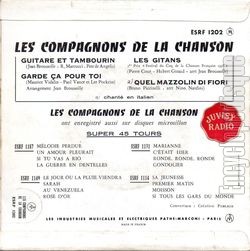 [Pochette de Guitare et tambourin (Les COMPAGNONS DE LA CHANSON) - verso]