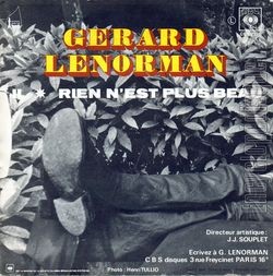 [Pochette de Rien n’est plus beau • Il (Grard LENORMAN) - verso]