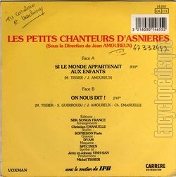 [Pochette de Si le monde appartenait aux enfants (Les PETITS CHANTEURS D’ASNIRES) - verso]