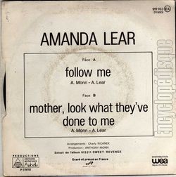 [Pochette de Follow me (Amanda LEAR) - verso]