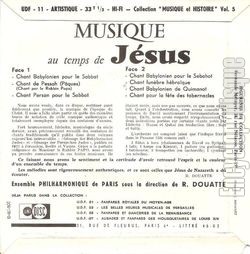 [Pochette de Musique au temps de Jsus (RELIGION) - verso]