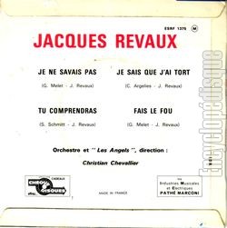 [Pochette de Tu comprendras (Jacques REVAUX) - verso]