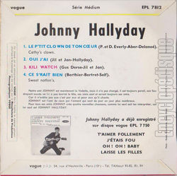 [Pochette de Kili watch (Johnny HALLYDAY) - verso]